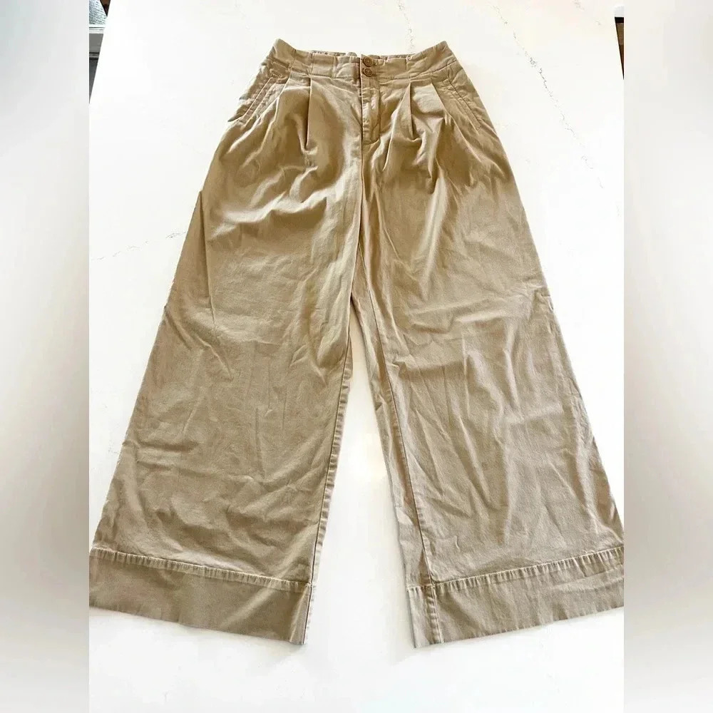 Maeve Anthropologie Pleated Wide-Leg Pants Trousers | 4 - Picture 4 of 10